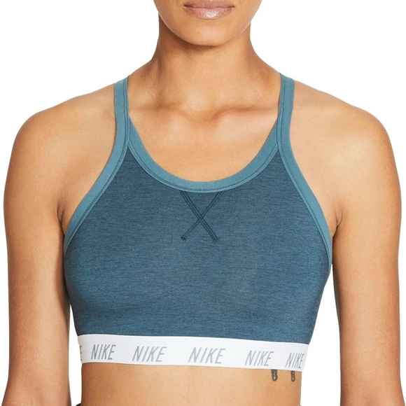Nike Women's Swoosh Soft Tee Padded Sports Bra Large Ash Teal 4HL107 - Picture 1 of 7